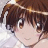 Pixelated anime-style character face with brown hair and light skin, static single-frame image on transparent background.
