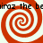 Four identical red and white spiral patterns arranged in a with black text repeating 'airaz the bairaz the' above and below