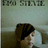 A split-screen image with a pixelated person on the left and bold text on red background on the right.