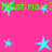 Bright pink background with scattered cyan stars and green text reading 'Kristina' repeated across the image.
