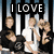 Animated icon shows four figures in black-and-white striped background with text changing from 'I LOVE' to 'McFLY' above them.