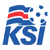 Blue and red pixelated logo with stylized letters KSI, red horizontal stripe above blue letters, scattered blue dots on white background.