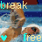 Animated contact sheet showing a swimming-themed buddy icon with repeated text and heart symbols across multiple frames.