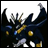 A pixelated contact sheet showing two frames of an animated icon featuring a dark blue and yellow robot-like character with multiple limbs against a black background, alongside text reading "Anime IM" and "c0m" in white.