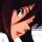 Pixelated close-up of a character's face with dark hair and closed eyes, rendered in low-resolution 256x256 pixels on a black background.
