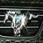 Static pixelated image of a horse's head and neck in profile, rendered with light gray and white tones against dark horizontal stripes.