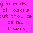 A static image with a bright pink background displays repeated text in dark purple, accompanied by small blue and purple star-like symbols.