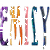 A static image of the name 'EMILY' repeated twice in a , with each letter rendered as colorful watercolor-style text on white background