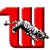 Red stylized 'W' with a pixelated grayscale figure of a person holding a rifle positioned across its middle.