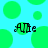 Pixelated green circles float on a cyan background with black text reading "AIIe" in two positions.