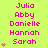 A bright green background displays repeated pink text names with small pink heart symbols appearing in