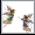 Animated sequence of two pixelated figures in green and blue clothing performing a motion with a glowing effect between them, alongside text