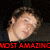 A pixelated image of a person with brown hair in two poses, overlaid with red text on black backgrounds.