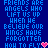 A 48x48 pixel animated contact sheet showing two frames of a text-based buddy icon with blue and white pixelated text on dark blue background, each frame containing identical text except for color variation and heart symbol.