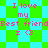 Pixelated text 'I love my Best friend i <3' on a green and cyan checkered background with diamond-shaped pattern.