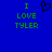Blue background with green pixelated text 'I LOVE TYLER' and a black heart symbol, displayed in two identical side-by-side arrangements.