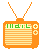 Four orange retro TVs with striped screens display varying green text and button states on a gray background.