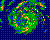 A sequence of six spiral-shaped animated icons with green and yellow patterns on a dark blue background, each showing a different rotation phase.