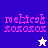 Pixelated text and star symbols on blue, purple, white backgrounds with color variations.