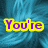 A static image with a blue textured background and colorful text reading "You're My Satellite" in the top and "You're Riding With Me Tonight" in the bottom