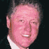 nine pixelated portrait images showing two distinct figures with varying expressions and poses against dark backgrounds