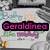 Pixelated image with text overlays: 'Geraldinea' in pink, 'Loves' in purple, and '1D' in cyan, featuring two people in the top-right and three people in the bottom-left.