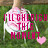 A static image shows a person in pink clothing seated on white chairs with green grass background, overlaid with bold red text and small pink hearts.