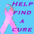 A static contact sheet of an animated icon featuring repeated pink breast cancer awareness ribbons and purple text on a light blue background, arranged in a 4x3 grid with visible pixelation and slight color bleeding.