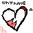 A 4x4 contact sheet of a pixel-art animated heart icon with red and white colors, showing sequential frames where the broken heart's pieces shift slightly to create motion effect.