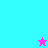 Two pixelated star-shaped figures in cyan and magenta, positioned on a split background of cyan, pink, and purple
