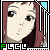 Pixelated anime-style face with brown eyes and long brown hair, framed by a border with 'FLCL' text, showing animation changes in eye and mouth positions.
