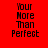 Red background with black text 'Your More Than Perfect' arranged in a , white rectangular blocks shift position across frames