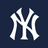 A pixelated white 'NY' monogram on a dark blue background with visible dithering and blocky rendering style.