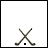 Animated contact sheet of a 5x5 grid showing sequential frames from an AIM buddy icon animation featuring crossed hockey sticks and evolving text phrases.