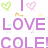 Pixelated text and heart symbols in purple, green, cyan, pink, yellow, orange, blue on white background with gray rectangle.