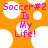 Pixelated orange background with white circular shapes and pink text reading "Soccer #2 Is My Life!" in a