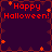 Pixelated Halloween-themed icon with red text and orange stars on a dark purple background, divided into four quadrants by brown vines.