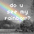 Pixelated image with white text reading 'do u see my rainbow?' over a grayscale background featuring a diagonal rainbow gradient.