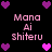 Pixelated text 'Mana Ai shiteru' surrounded by purple and pink heart icons on a black background, with heart positions shifting across frames.