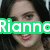 four showing a person with dark hair and red lipstick, each displaying different colored text overlays
