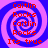 Four identical display red text over a blue and purple spiral background with no visible animation changes