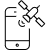 Black and white pixelated icon showing a smartphone outline with a rocket launching from its top right corner.