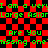 Green pixelated text on a red and black checkered background repeats phrases about being 'very large Asian' and asking if the viewer is missing one.