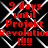 Red text on black background with white chain-link pattern, repeating '9 days until Projekt Revolution !!!!' in four identical sections.