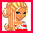 Pixel art buddy icon featuring a blonde cartoon woman on left and red background with text 'Santa Baby!' on right, displayed as contact sheet frame 0 of 2.