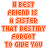 Pixelated orange text on light peach background arranged in stacked lines forming a quote about friendship and destiny.