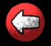 Red textured sphere with white arrow and square elements transitioning through animation frames.