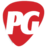 Red pixelated icon with white negative space forming a stylized face shape, including a downward-pointing arrow as a mouth and two vertical lines as eyes.
