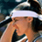 Static 48x48 pixel icon showing a tennis player's upper body with headband and dark hair, wearing a light-colored sleeveless top against a blurred background.
