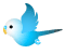Four pixelated blue birds with white heads and yellow beaks in different poses against a gray background.